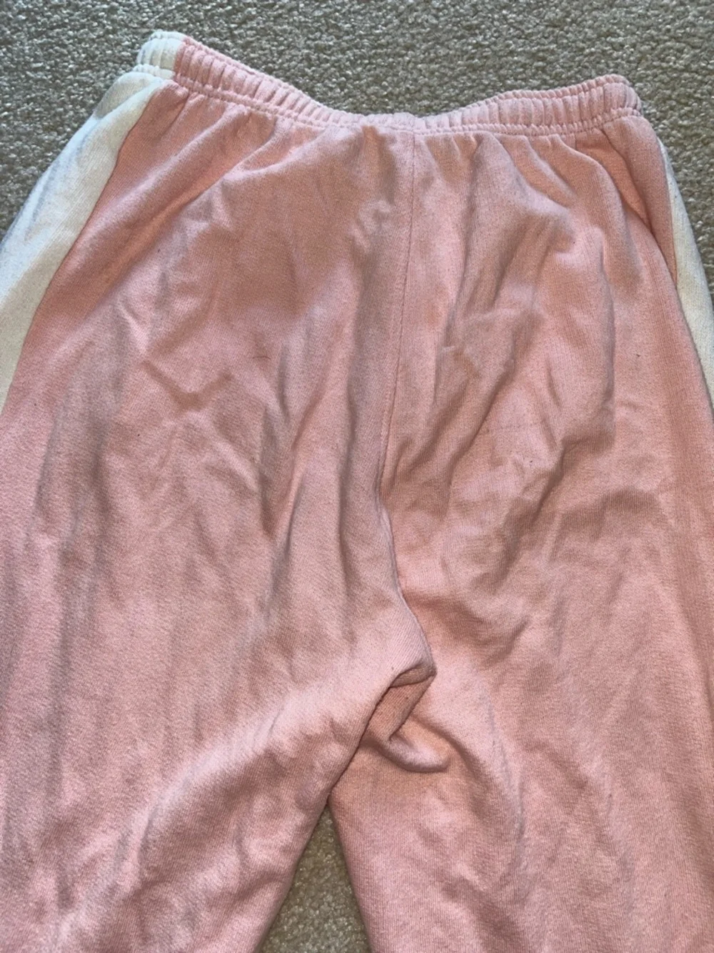 Pink Joggers with White Side Stripes - Casual Sweatpants - Picture 6 of 6